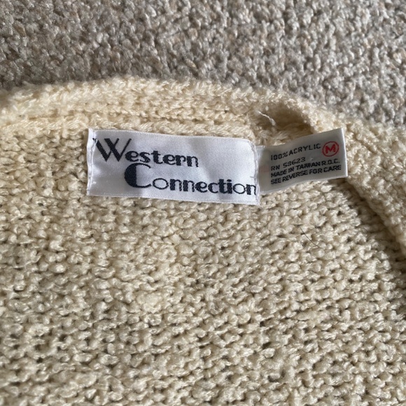 Western Connection Women’s Cream Long Sleeve Cardigan Size M - Picture 5 of 13